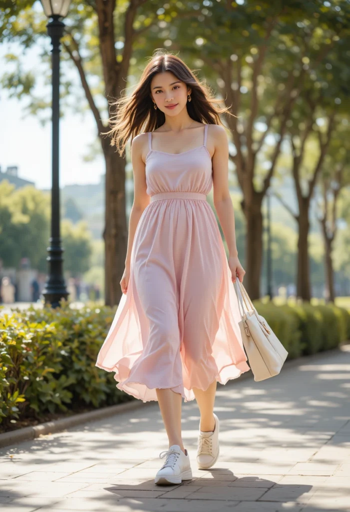 4. Midi Dress + Sneakers