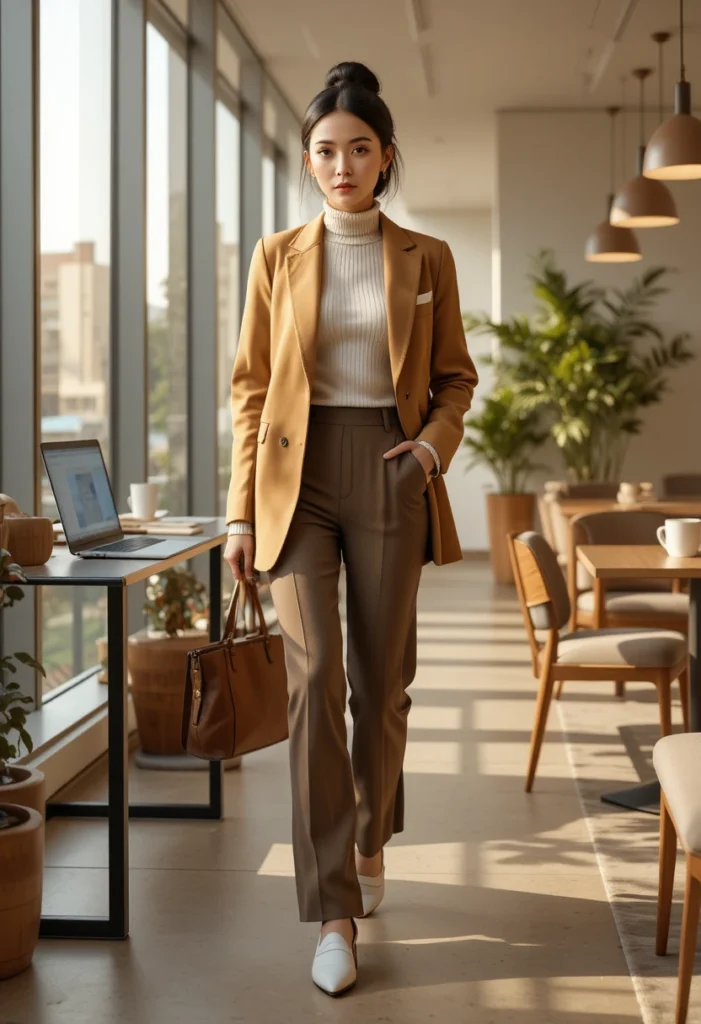 Cardigan, Jogger-Style Trousers, and Flats