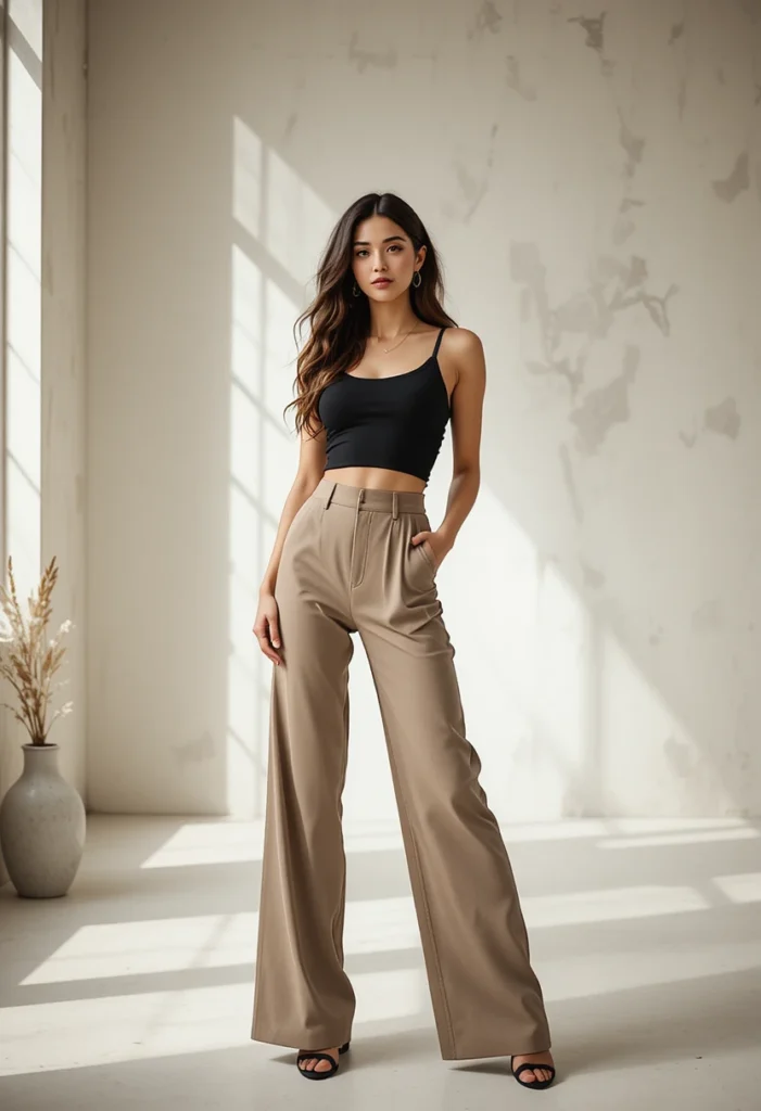 13. Wide-Leg Trousers + Fitted Top (Bonus Trend Pick)