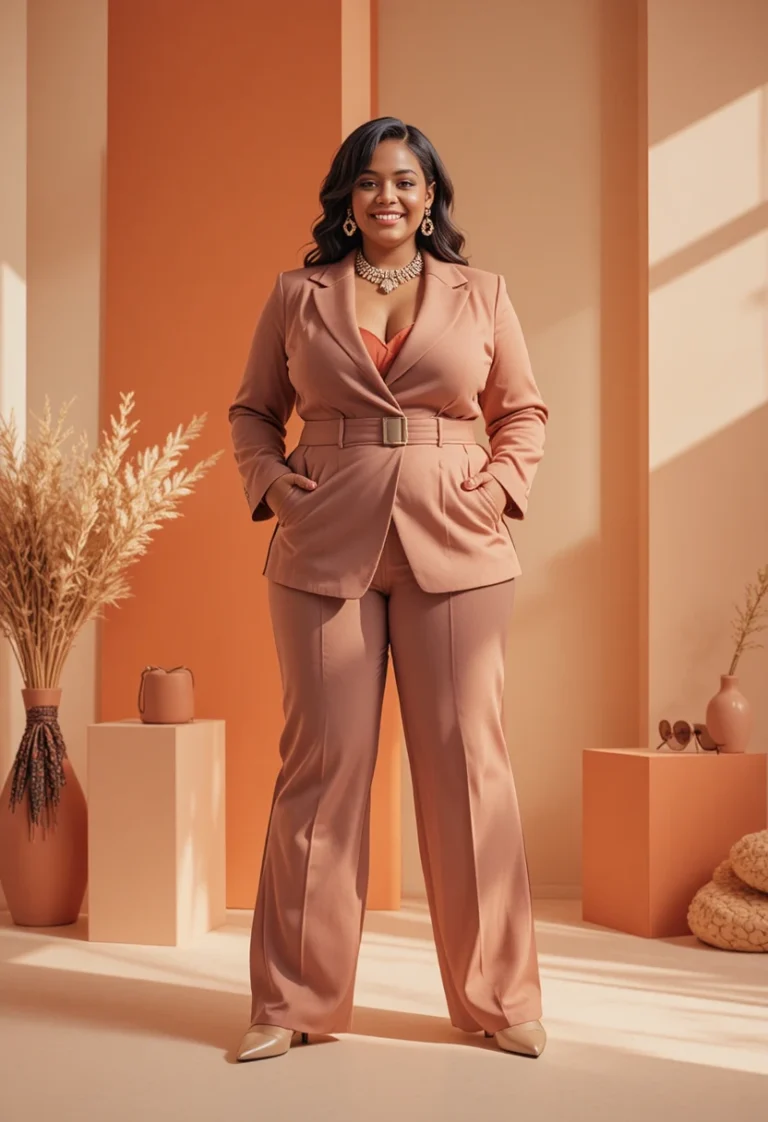 "Confident plus size woman in a stylish 2026 outfit, representing 20+ plus size outfit ideas for every occasion."