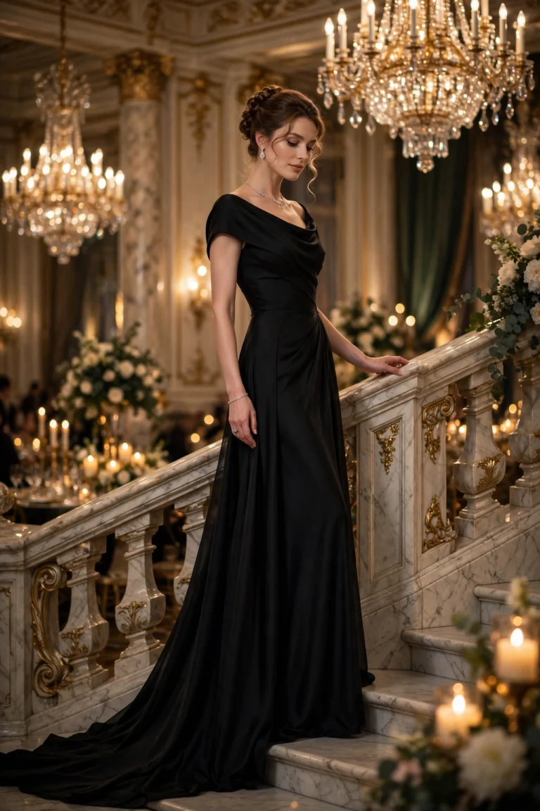"12+ black tie event outfit ideas for women featuring elegant gowns, modern jumpsuits, and bold formal looks for effortless sophistication