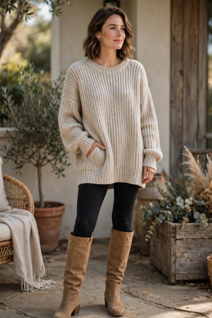 Knee-High Boots with Leggings