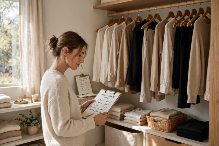 "How to build a capsule wardrobe with 12+ step-by-step ideas, including piece counts, bonus styling tips, and common mistakes to avoid"