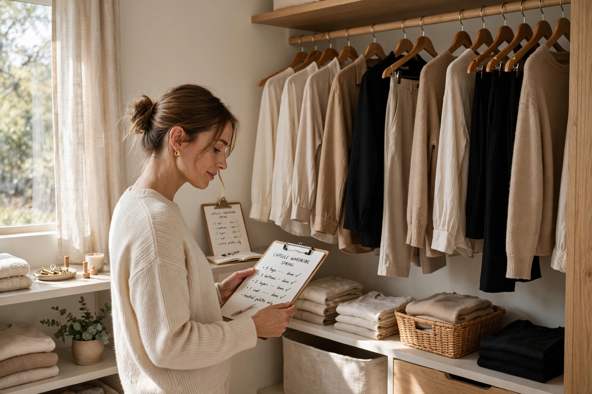 "How to build a capsule wardrobe with 12+ step-by-step ideas, including piece counts, bonus styling tips, and common mistakes to avoid"