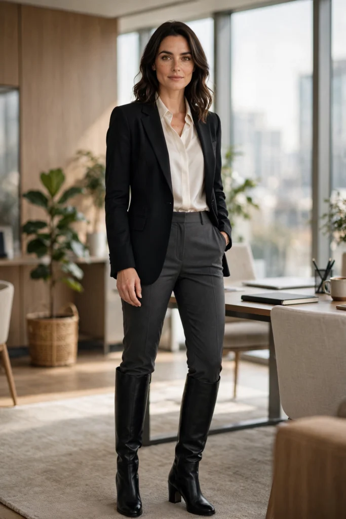 Knee-High Boots for the Office
