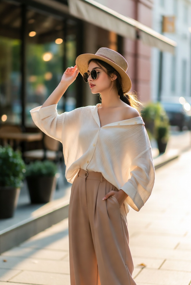 "Stylish woman showcasing effortless weekend casual outfit ideas featuring cozy sweaters, denim, and everyday chic styling for relaxed everyday fashion."