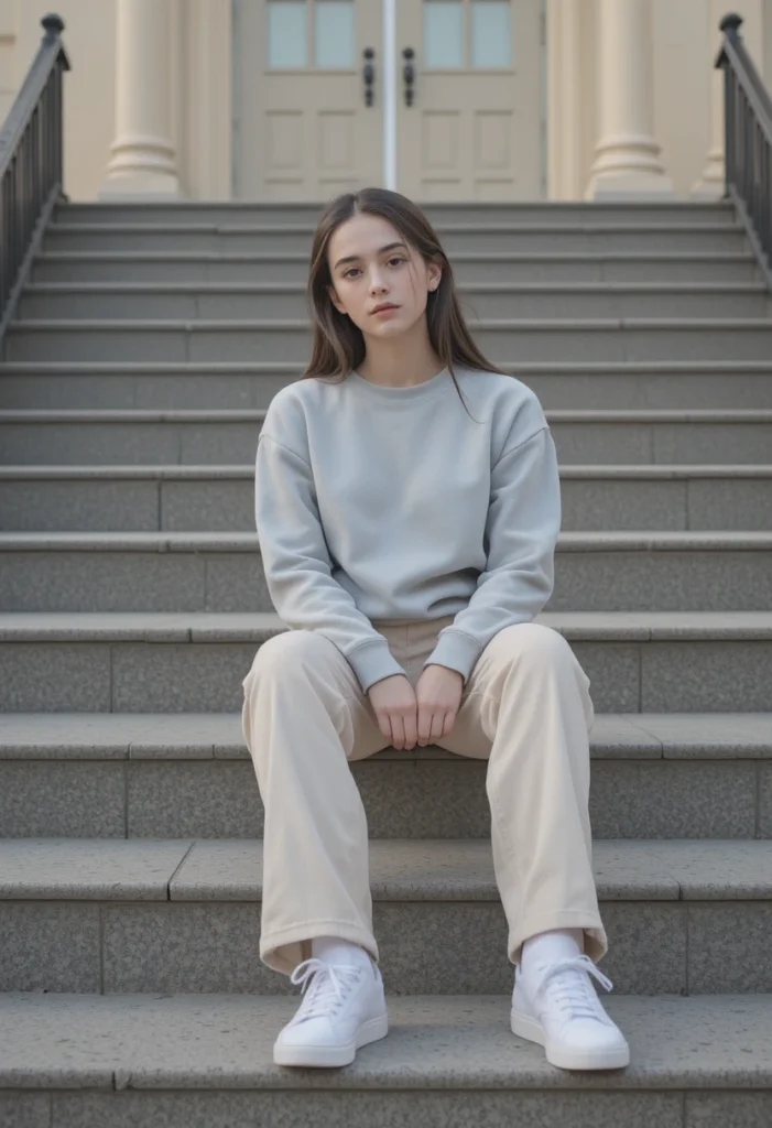 Basic Sweatshirt + Wide-Leg Pants