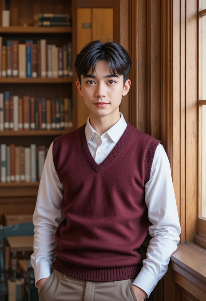 Sweater Vest + Collared Shirt + Trousers