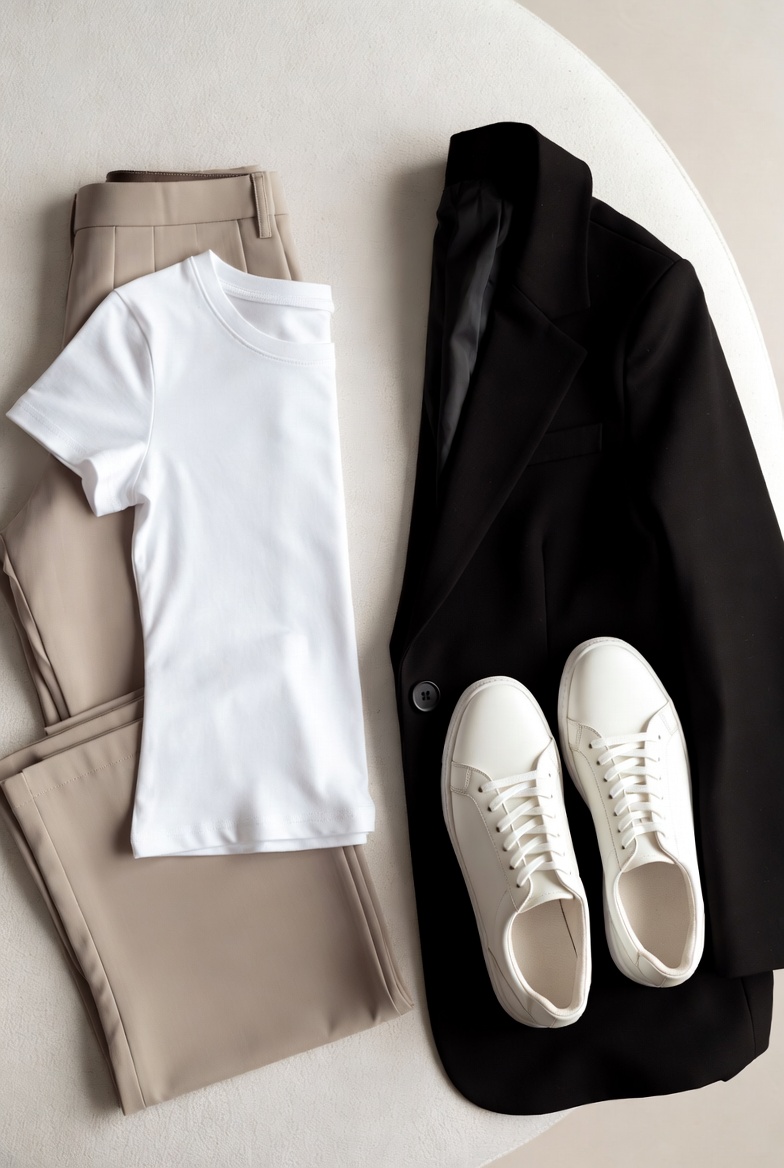 Body type and inclusive fashion flat lay