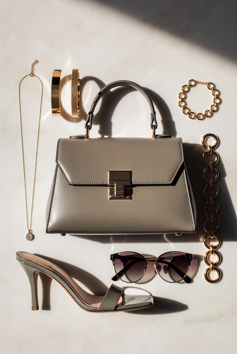 Fashion on a budget and thrifting outfit flat lay