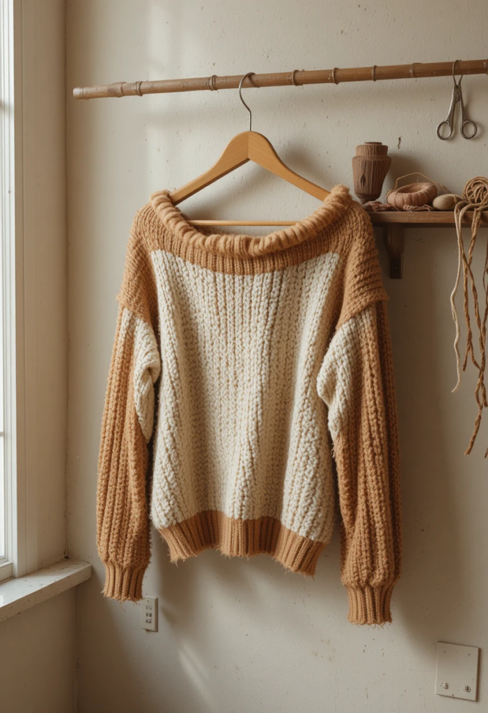 4. Dated Sweater to Off-the-Shoulder Top