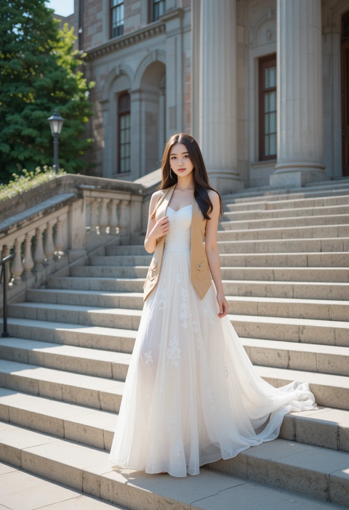 1. The White A-Line Dress
Graduation Outfit